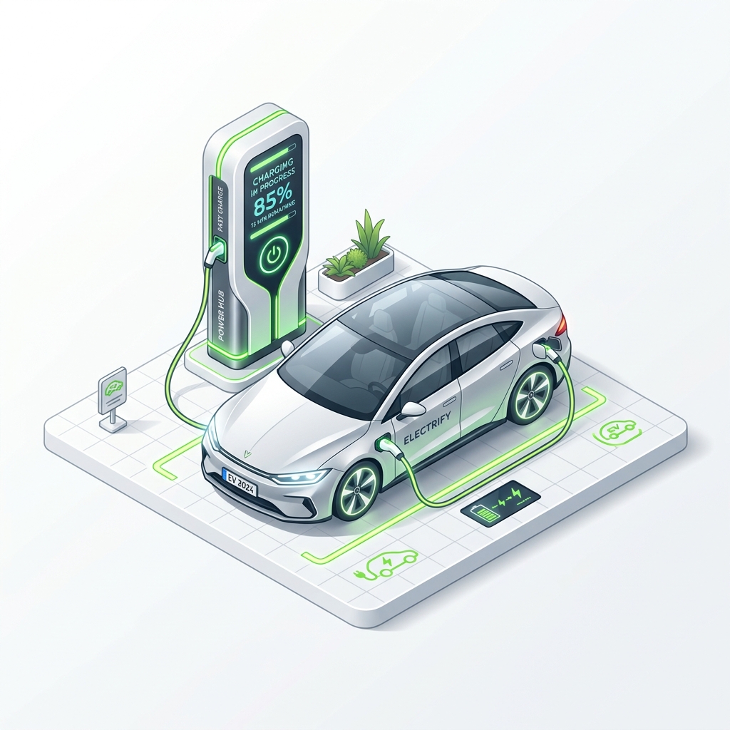 EV Investment Isometric Illustration